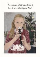 Carte humour Noël de Cath Tate - Ne jamais offrir une flûte... - 10.5x15 cm